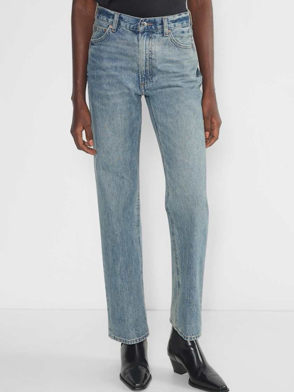 NEW Denim Forum Aritzia 90s Classic Mid Straight Leg Jean Light Wash Size 29
